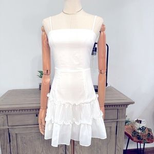 Princess Polly White Gyptian Ruffle Sundress | Size 2